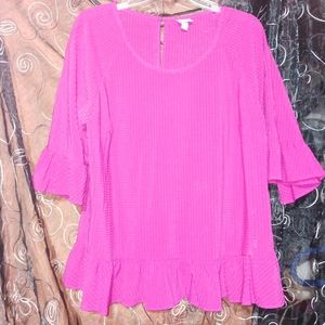 Pink Ruffled Blouse A New Day Size XXL